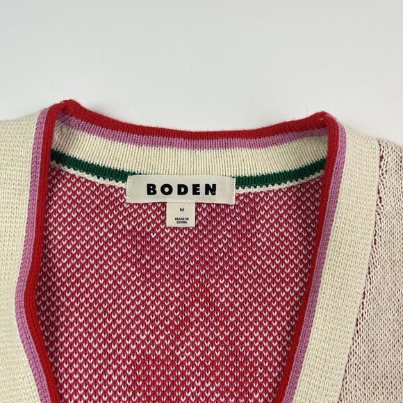 Boden Boyfriend Cardigan M Chunky Oversized Floral Cheetah Leopard Cat Print - Picture 4 of 10